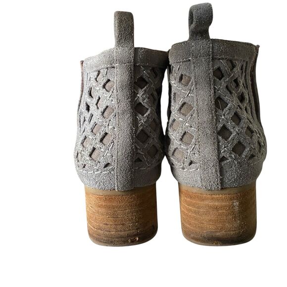 Jeffrey Campbell Taggart Ankle Booties 9 EU 395 Taupe Suede Leather Boho Grunge - Picture 5 of 8